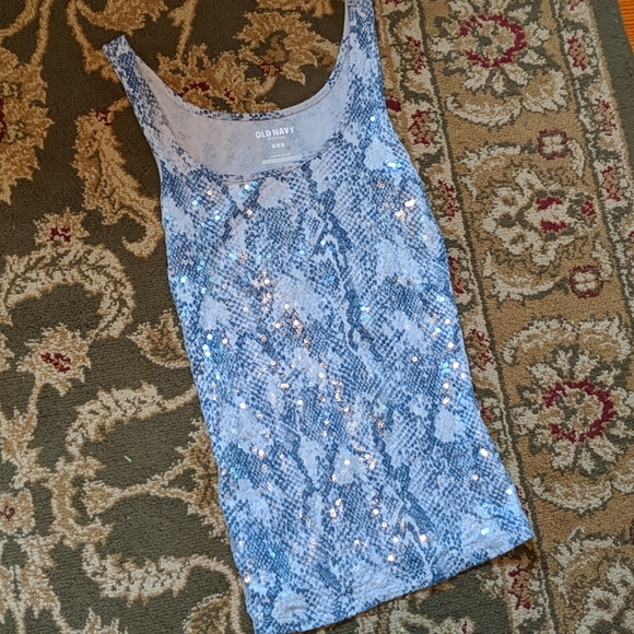 Old Navy Tops - Old Navy Sequin Snake Print Tank